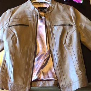 Tan leather jacket